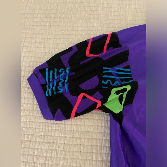 Vintage 90s In Sport USA Cycling Compression T-shirt Sz Medium Neon Geometric - Picture 7 of 7